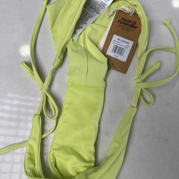 Billabong sol searcher lime green yellow tie bikini vacation summer NWT M & L - Picture 12 of 12